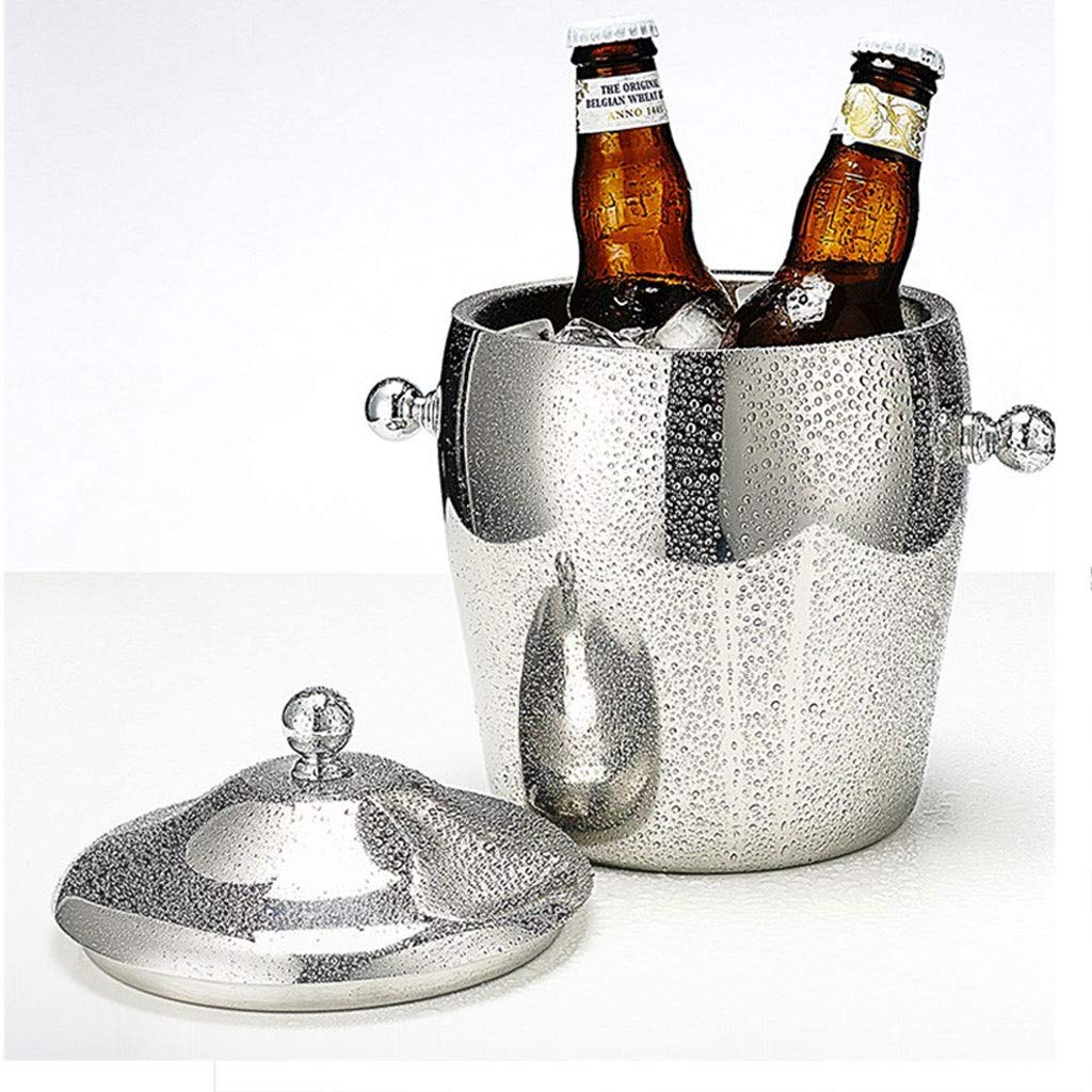 Ice Bucket Verdickter Edelstahl EIS Eimer Tragbarer Eiskübel Hotel Eimer Champagner Eimer Getränk Eimer Party Aktivitäten und Camping Geschirr sektkühler eiseimer