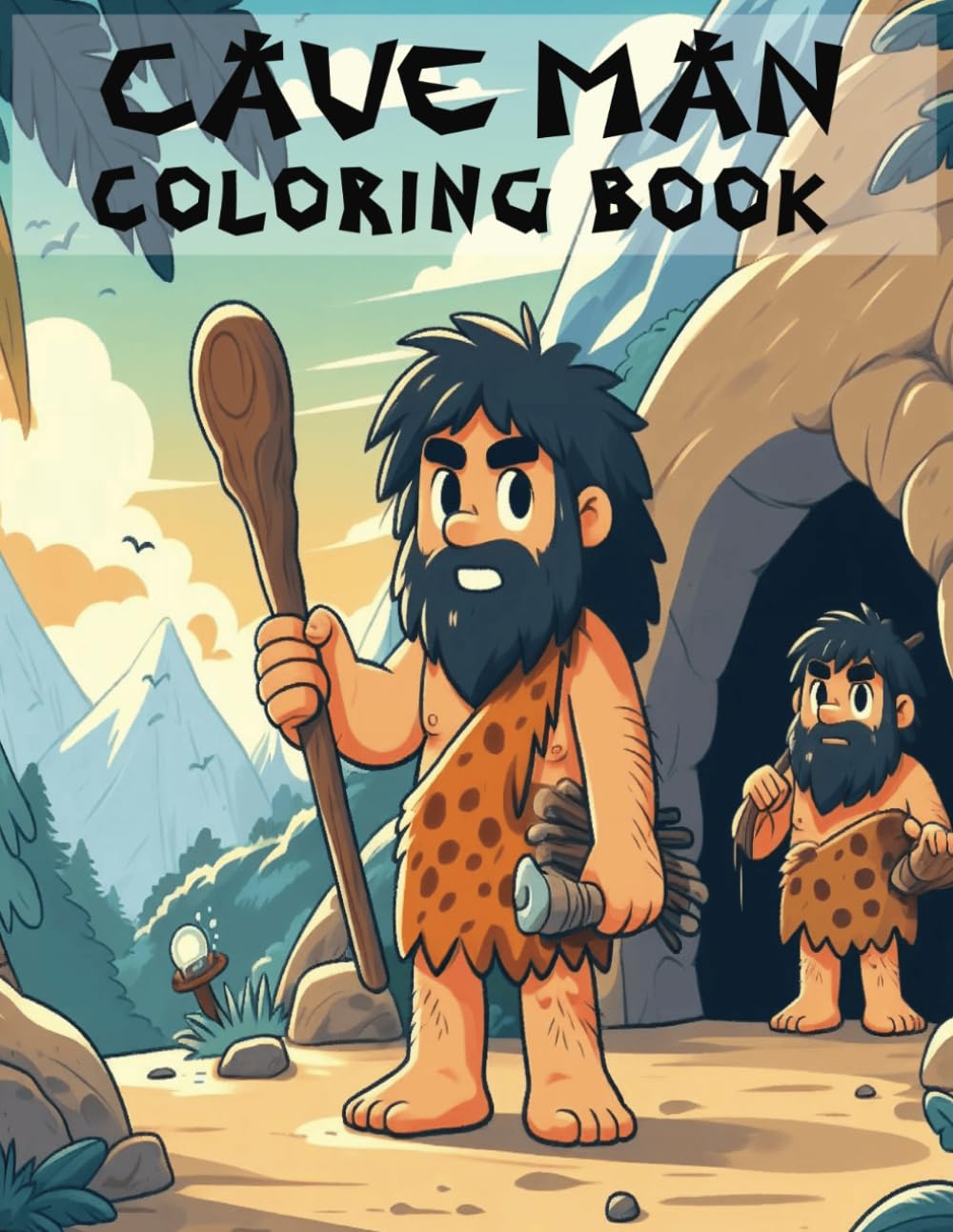 Caveman Coloring Book For Kids: Kids Coloring Book Cavemen, 8x5x11 with 30 pages