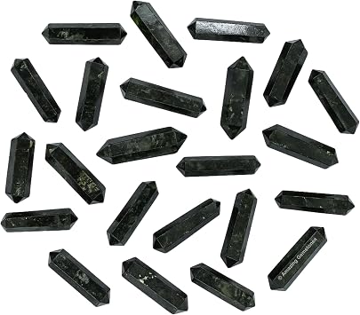 Amazing Gemstone Nuummite Crystal Points Bulk Healing Crystals & Stones - Pack of 3 Double Terminated Healing W& Point Bulk Crystals for Crafts, Crystal Grid, DIY Work - Premium Crystals