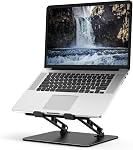 Adjustable Laptop Stand for Desk, Metal Foldable Laptop Riser, Portable Laptop Holder, Ventilated Cooling Computer Notebook Stand Compatible with 10-15.6” Laptops
