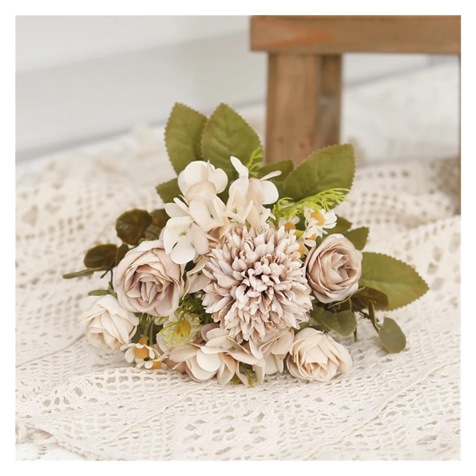 LXLAEOANG Artificial Flower Branches Delicate Silk Rose Tea Bud Sunflower Wedding Decoration Home Dandelion Hydrangea Artificial Flowers(Color3)