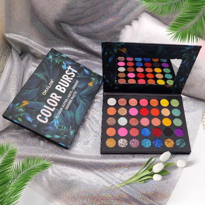 Miniatura 6 de Paleta de sombra de ojos 35 colores de larga duración brillo brillo sombra de ojos maquillaje