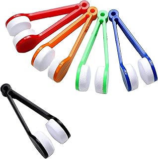 فرشاة تنظيف النظارات - 5 قطع من فرش المايكروفايبر الصغيرة لتنظيف العدسات الناعمة