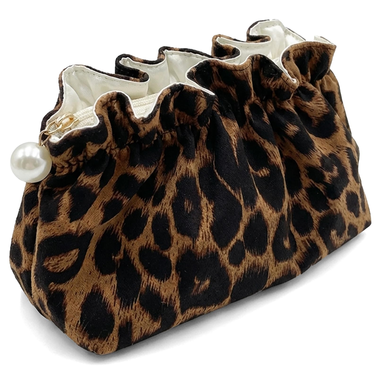 Leopard Makeup Bag for Women Girls,Cheetah Toiletry Cosmetic Bags, Leopard, Large-image-10