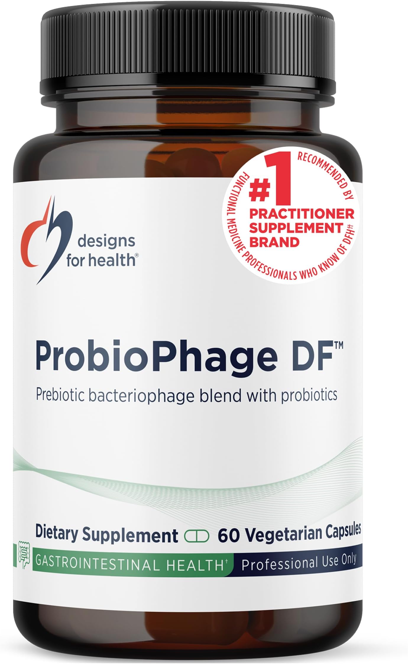Probiophage DF - Bacteriophage Prebiotic + Probiotic Supplement - Probiotics for Digestion + Immune Support - Dairy Free Pre and Pro Biotics in Delayed Release Capsules (60 Count)