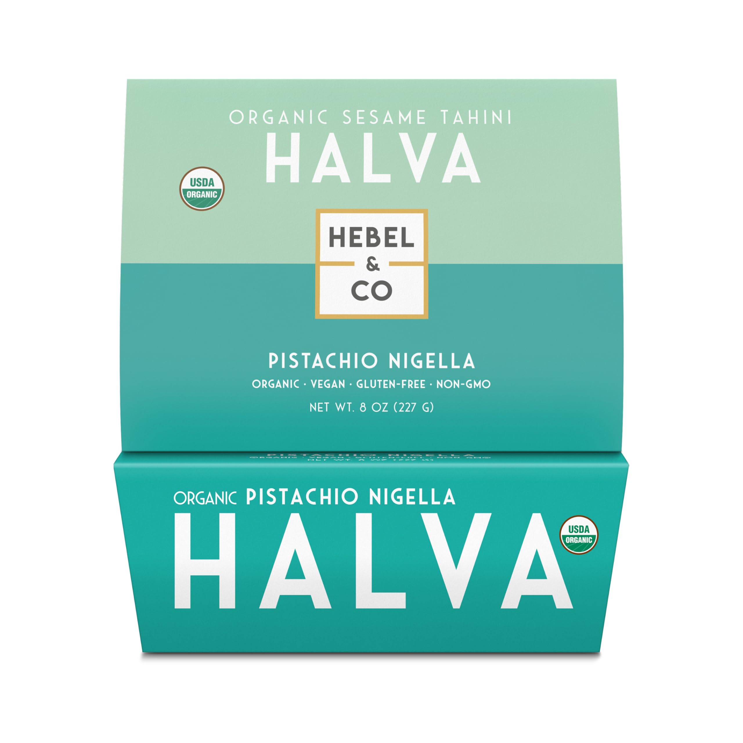 HEBEL & CO Pistachio Nigella Halva - 8 oz | Certified USDA Organic, Gluten Free, Kosher & Vegan