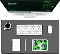 Vista 34 de Knodel - Alfombrilla de escritorio, para mouse, impermeable para escritorio, de cuero para teclado y mouse, protector de escritorio para oficina