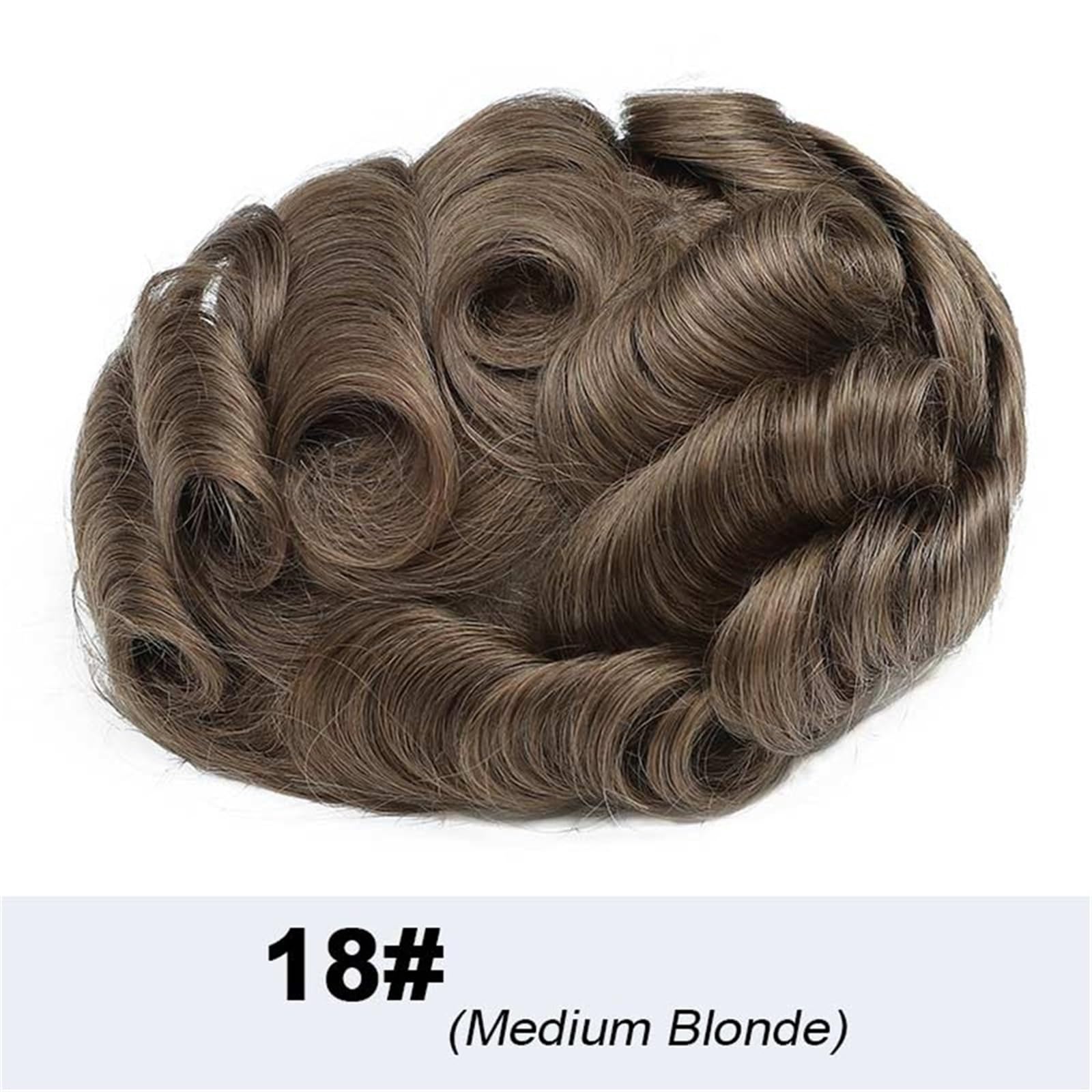 Stylizacja włosów z prawdziwych włosów dla mężczyzn, tupet średni blond (8 x 10)