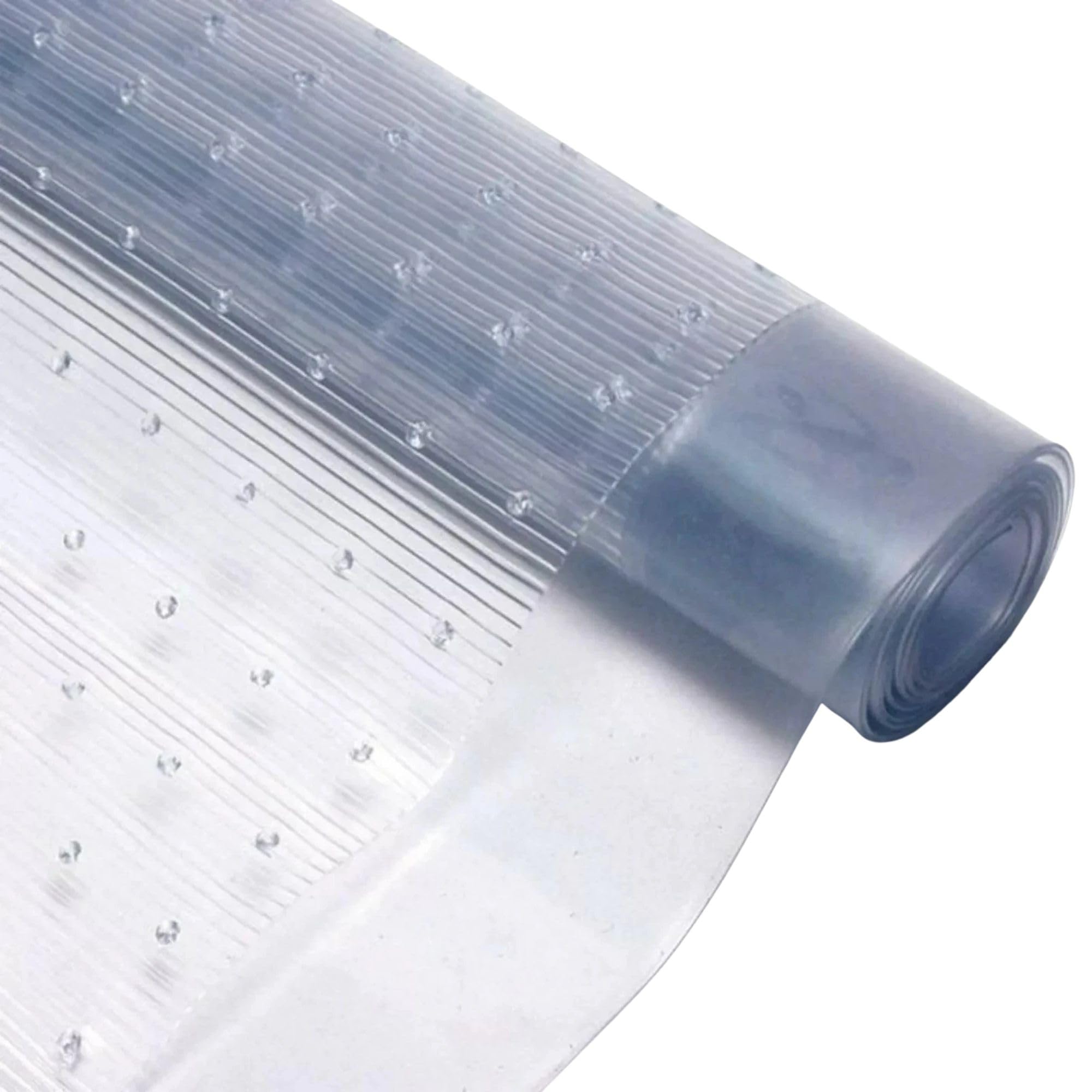 IIY Clear Plastic Carpet Protector, Heavy Duty Vinyl Floor Covering, Waterproof and Textured Non Slip Grip Carpet Protection Roll,Crystal Clear PVC For Home, Office, Hallways, 8ft X 27"