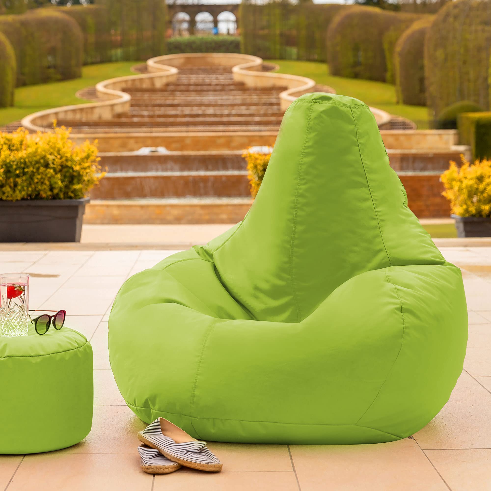 Bean Bag Bazaar Recliner Gaming Bean Bag Chair, Lime Green, Large