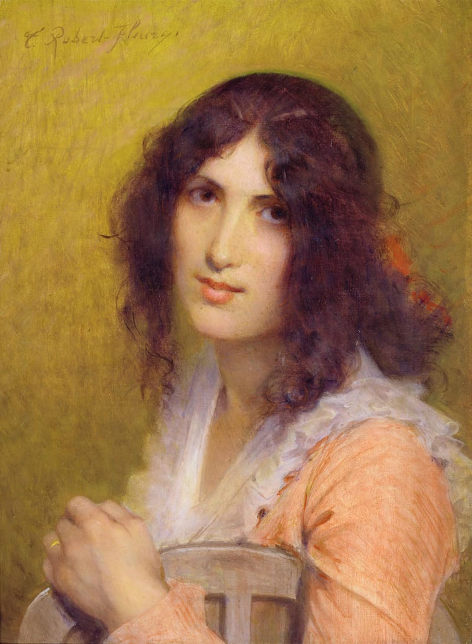 POSTERIIk Vintage Classic Picture Landscape Artwork Carmella by Nicolas Robert Fleury Portrait Canvas Painting for Office Home Decor 60x90cm