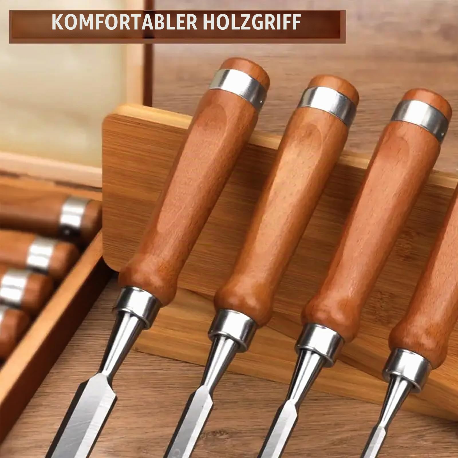 Stemmeisen Stechbeitel Set für Holz, Meißel für Holzbearbeitung Mit Schleifsteinen Und Abziehführung,Stecheisen Satz für Anfänger und Profis Holzmeiselset für Holzarbeiten Anfänger Und Profis