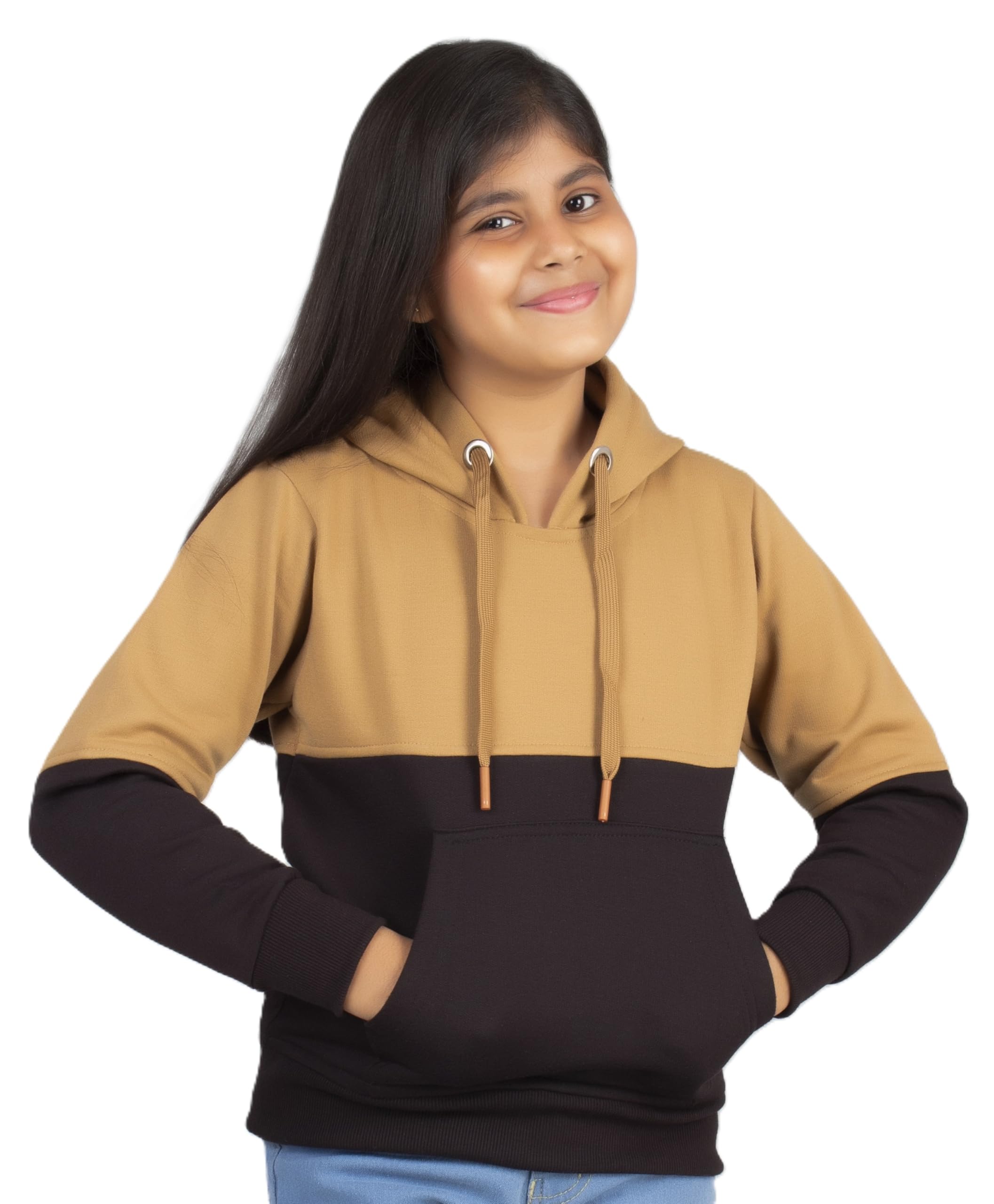 adbucks Girl's Cotton Color Block Winter Jacket Sweatshirts Casual Drawstring Clothes Hoodie With Front Pocket Ii Womens Hoodies Ii Womens Jacket-picture-15