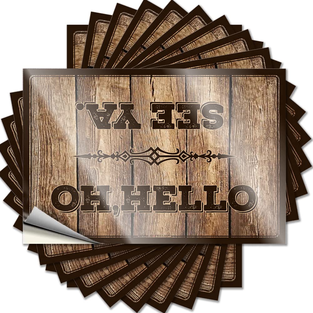 Dorm Door Decorations Saying Hat | Oh Hello, See Ya Girly Texas Sticker Pack(12X18CM)