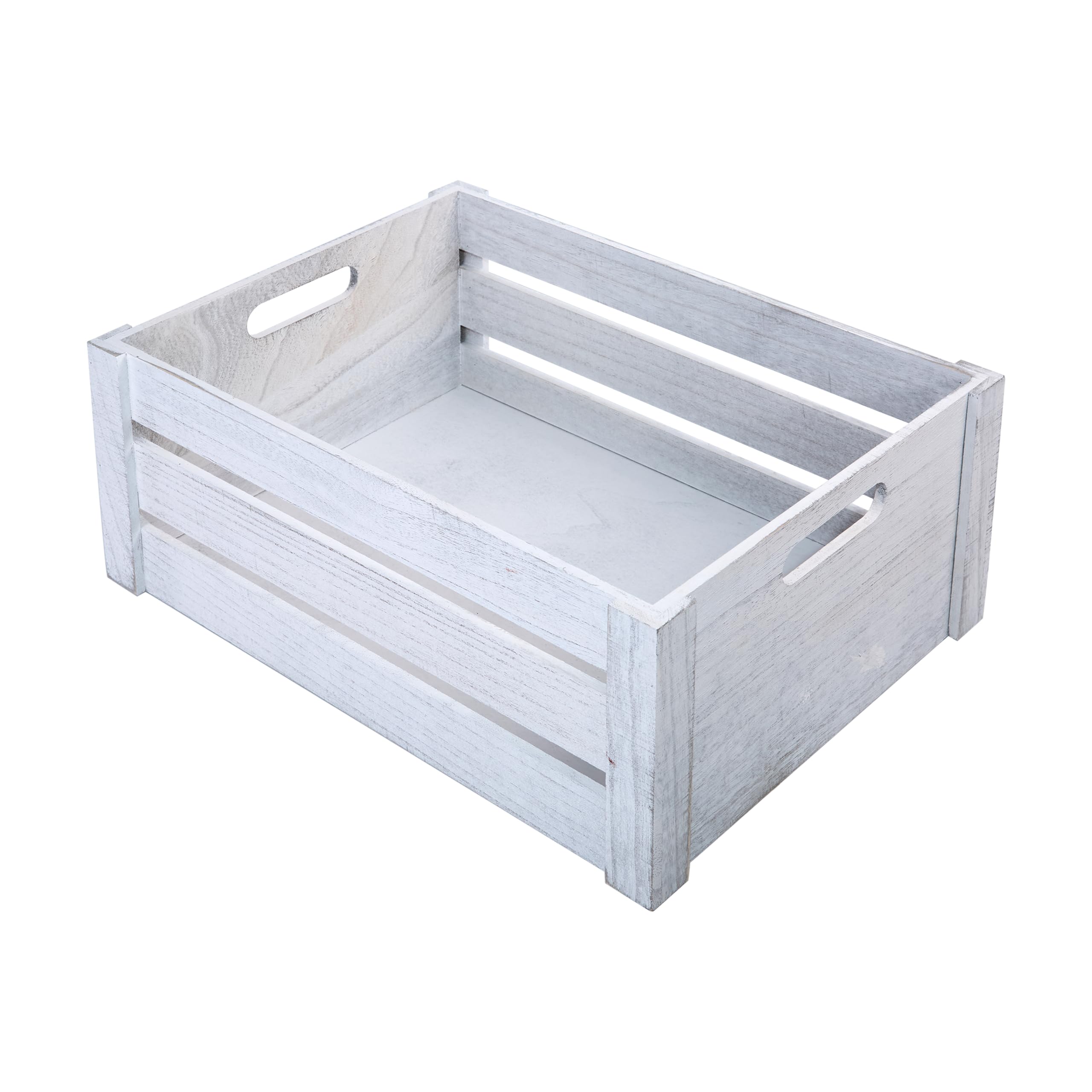 green leaves Lovely Wooden Crate Storage Box Shelve Box Home Organizer Gift Hampers (Medium, Off White)