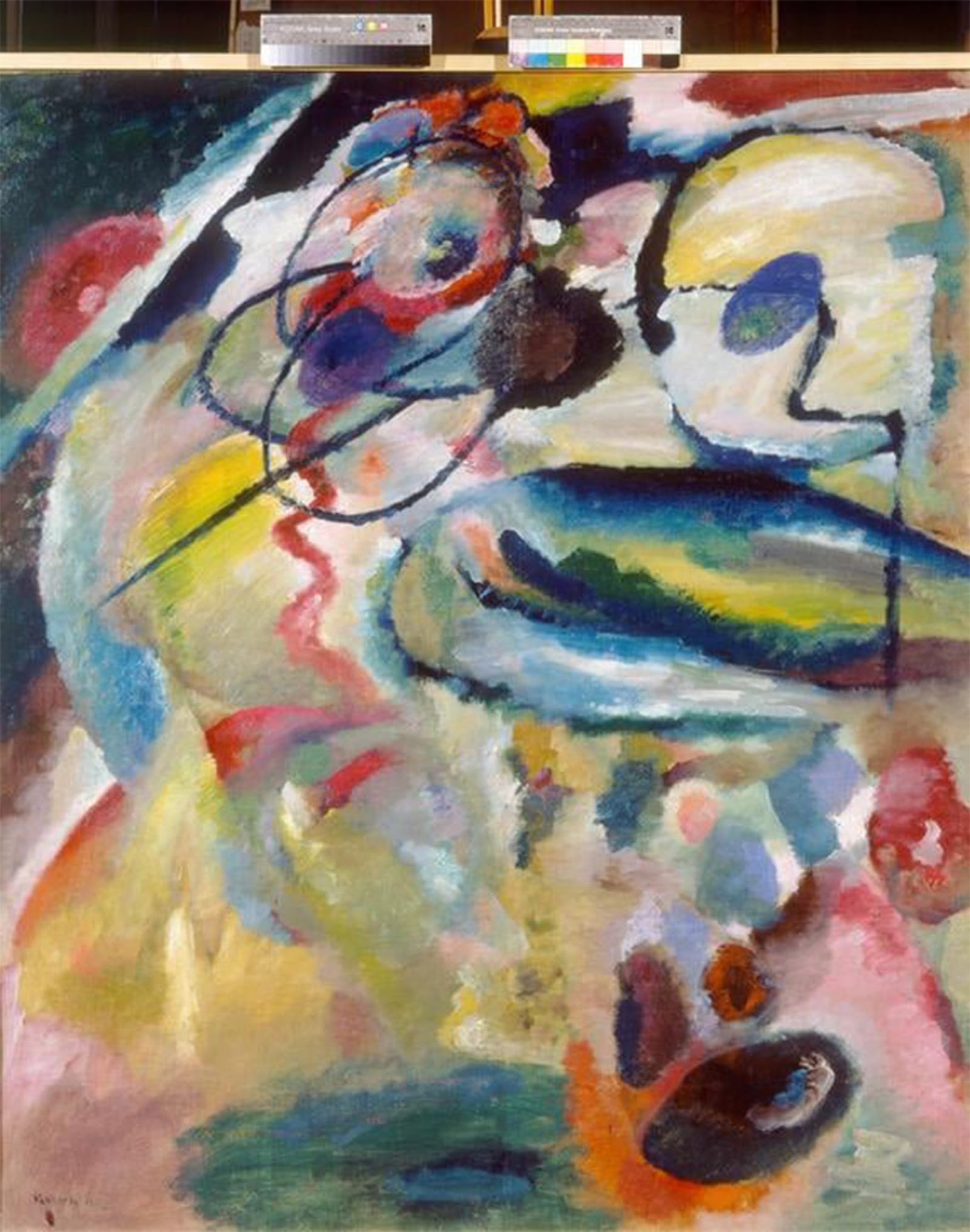 Artxlxxbn No Frame Famous Prints Artwork Pictures Poster Painting Art Picture With Circle By Wassily Kandinsky Artwork Landscape Pictures For Home Decor 60X90cm