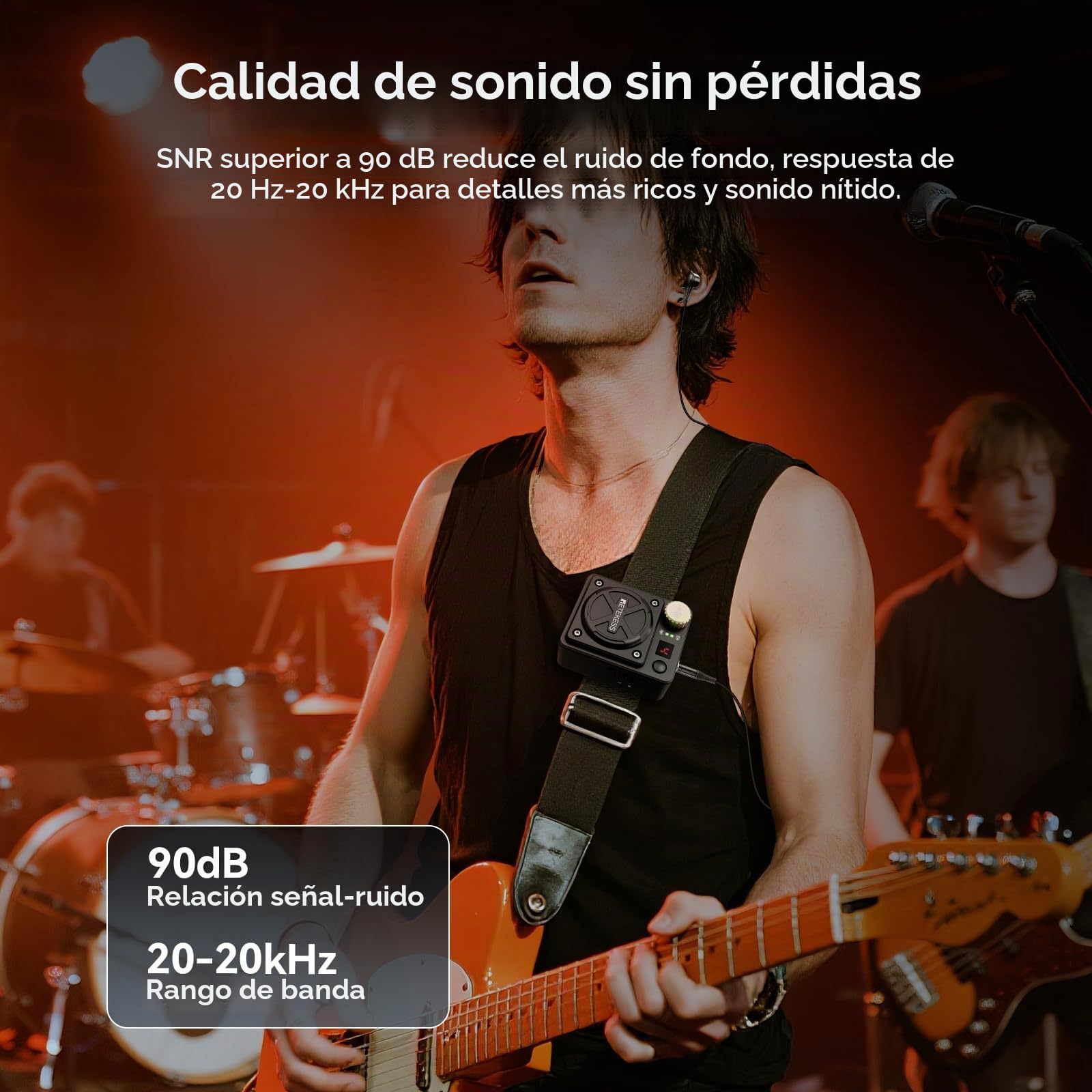 Sistema de Monitorización Inalámbrico, Wireless In Ear Monitor（1-1） | Estéreo/Mono, 30 Metros, 2.4G con 8 Canales, Compacto y Portátil, Estudio y Presentaciones en Vivo