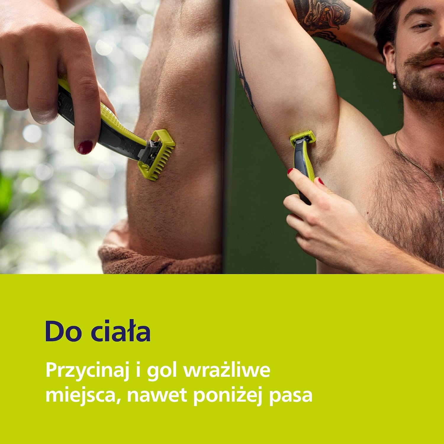 Philips OneBlade — оригинальный электрический триммер для лица и тела, бритва и насадка для тела, 3 набора по 360 лезвий, 4 насадки для бороды (1, 2, 3, 5 мм), 1 набор для тела, QP2834/31