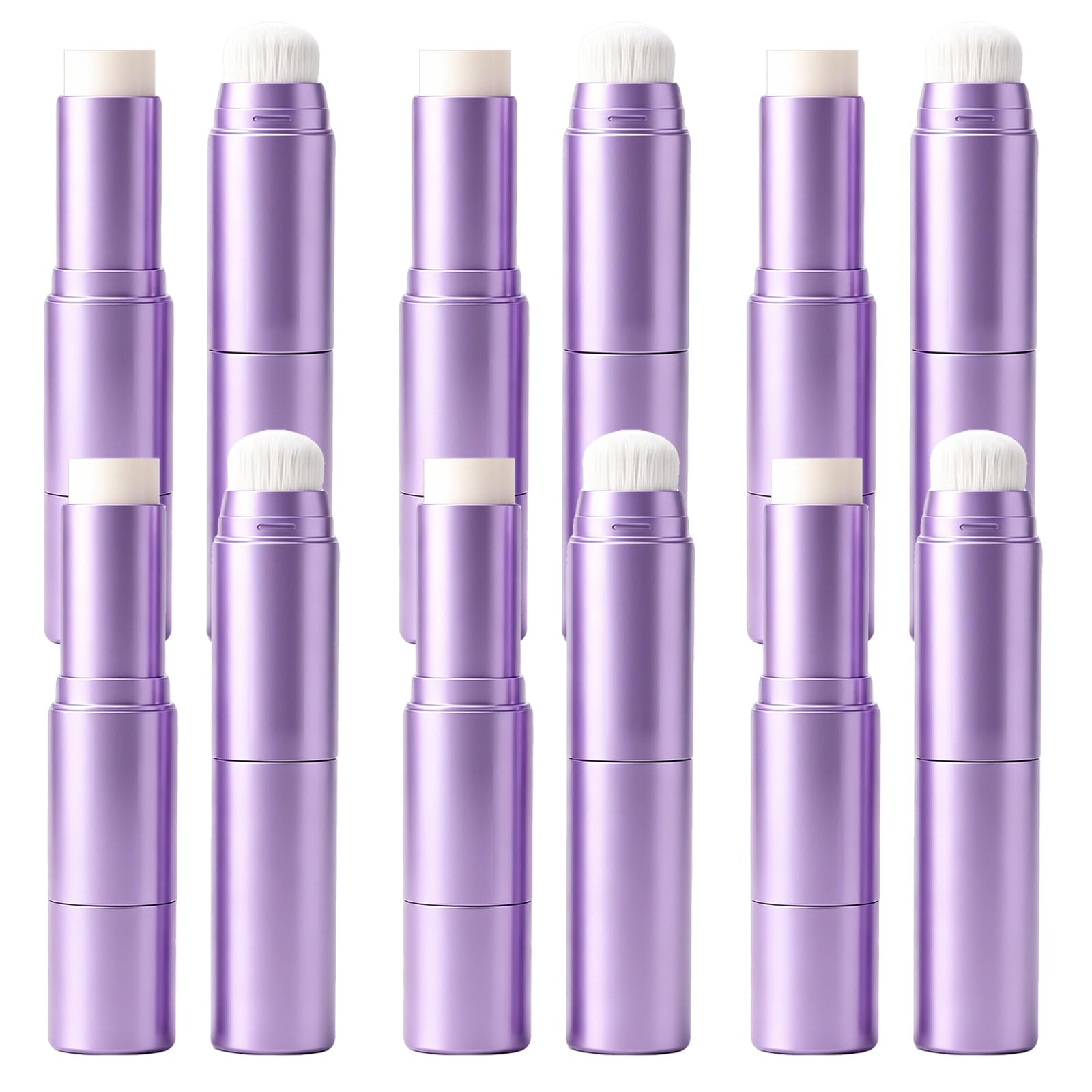 Fundación de maquillaje con pincel, 2 en 1, base de cambio de color, para pieles maduras (6 unidades)