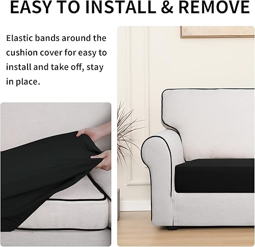 Miniatura 4 de Easy-Going Fundas de cojín 100 % impermeables para asiento de silla, funda de cojín para sofá, protector de muebles elástico para niños, mascotas (2