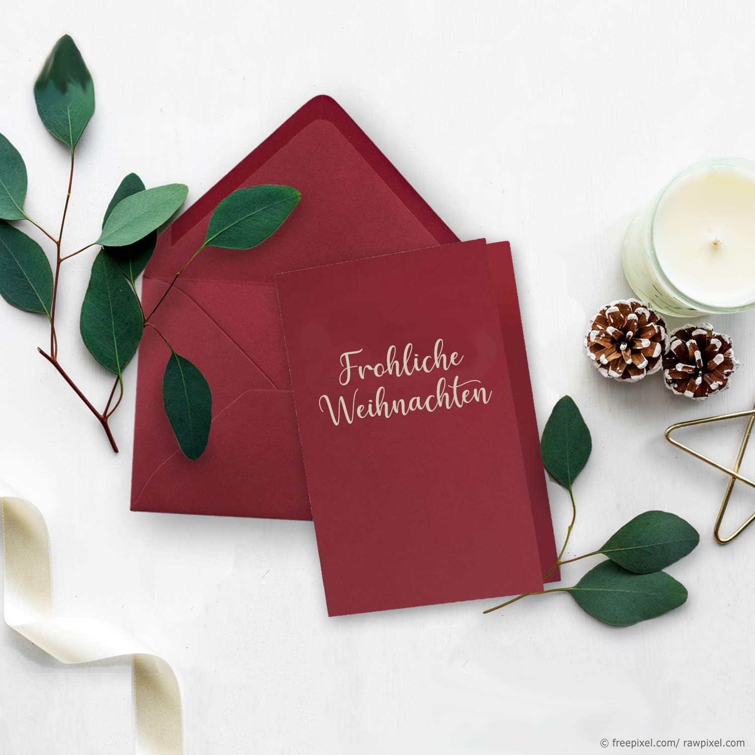 Card Pack A6/C6/Dark Red/Dark Green/Fold Cards with Rebate A6 105 mm x 148 mm & C6 Envelopes, 11.5 x 16 cm - Image 3