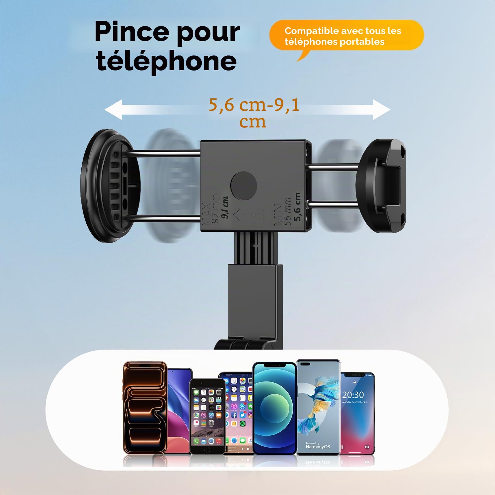 ULANZI MT86 Trépied Téléphone 150cm -[Ouverture Automatique]- Support Smartphone à Quatre Pieds avec Sabot Froid, Perche à Selfie Bluetooth en Aluminium, Pince Réglable pour iPhone 17-12 Samsung