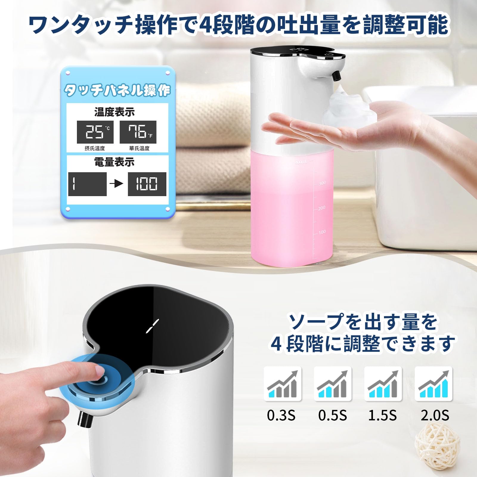 Amazon.co.jp: ソープディスペンサー 自動 泡 「2024新登場