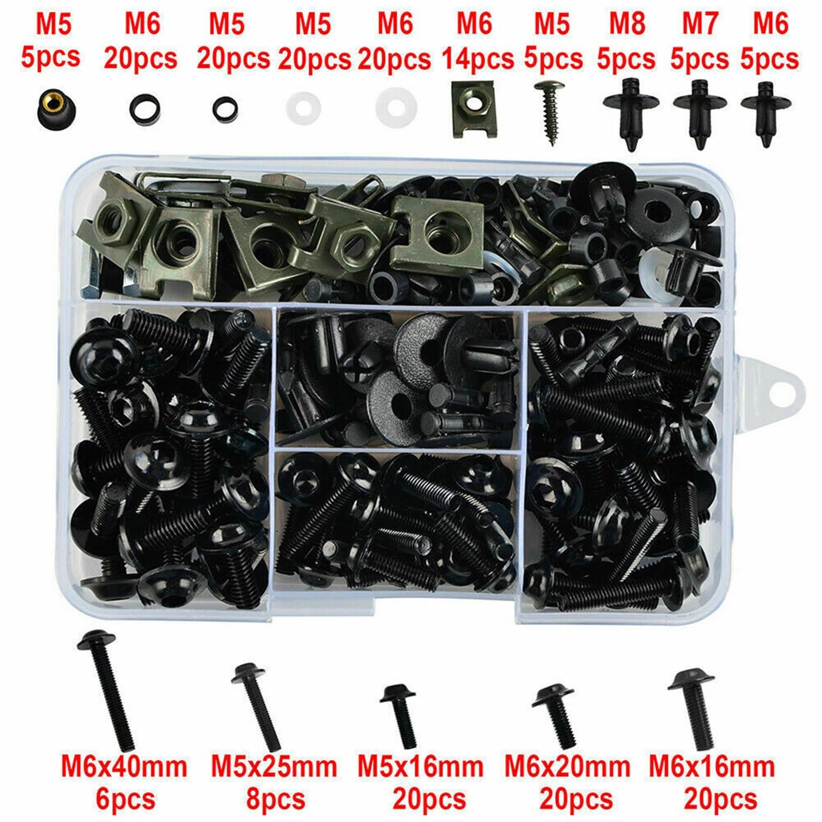 Vite sostituita Kit Di Bulloni Per Carenatura Per Motocicletta Sportiva Set Viti Per Clip Fissaggio Del Corpo(Gold)