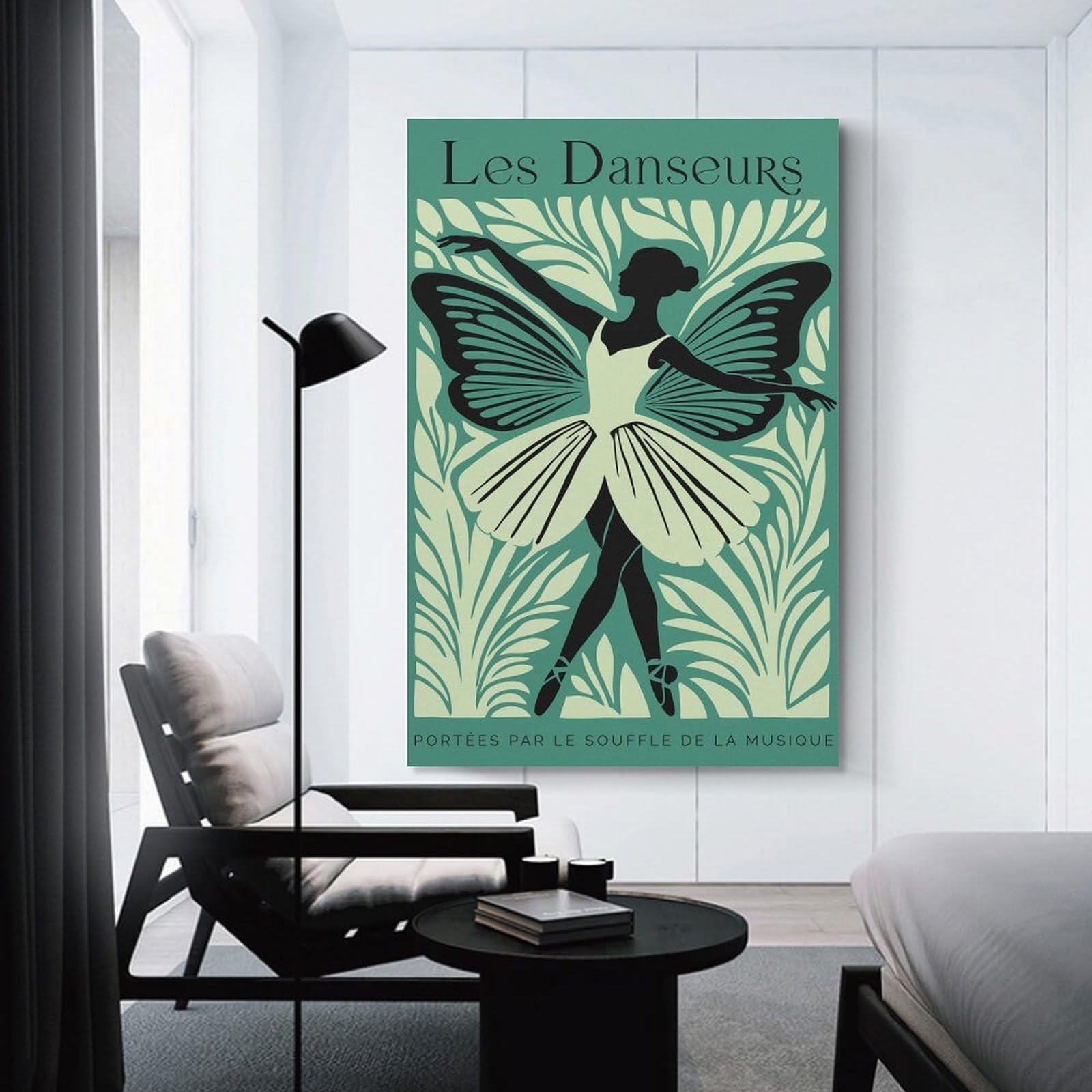 Junmoney Ballet Dancer with Butterfly Wings Canvas Art Print, 20x30inch(50x75cm), for Bedrooms, Workspaces And Everyday Interiors, A Flexible Wall Accent for Shared Spaces