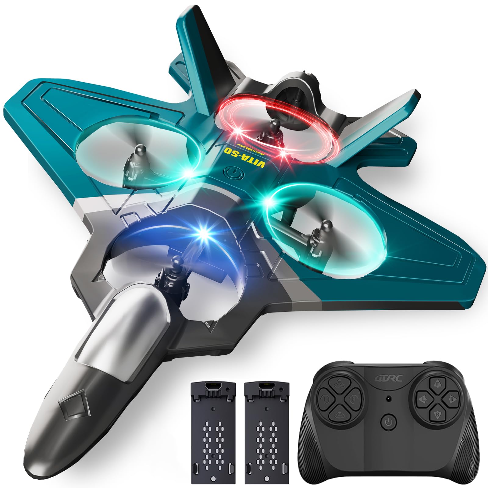 RC Planes for Kids Adults, Foam Remote Control Airplane Jet Helicopter Drone Toys for Kids Adults 8-12 12-16, Remote Control Plane Airplane Toys with LED Lights, 360° Flip Stunt Rotation