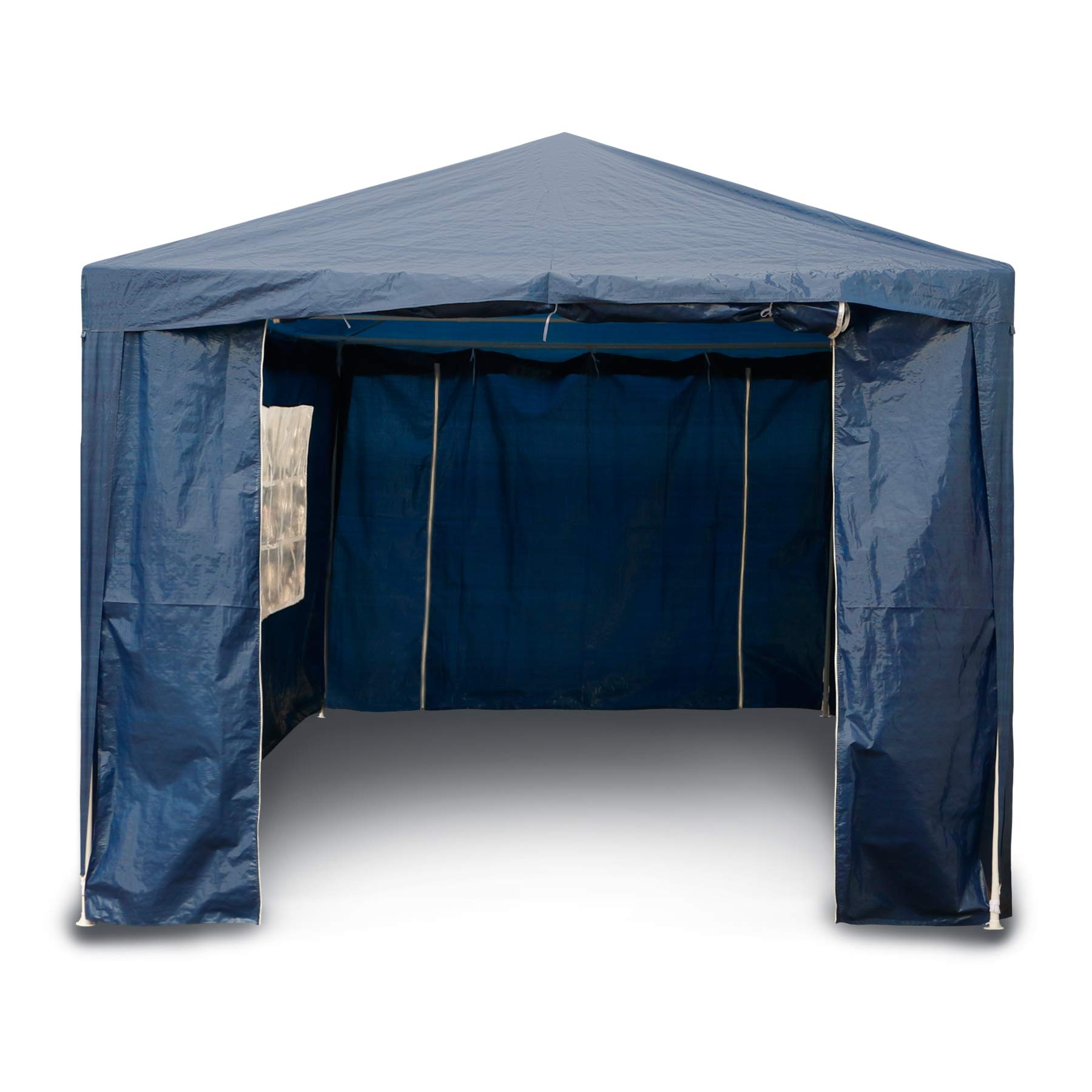 SANHENG Gazebo With Sides with 4 Side Panels, Fully Waterproof, Party Tent Marquee Awning with Powder Coated Steel Frame (3x3m,Blue)