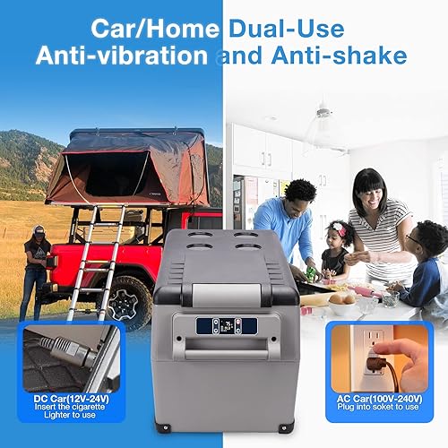 Miniatura 6 de WOLFSTORM Refrigerador congelador apto para vehículo y camión, caravana, barco, capacidad de almacenamiento de 37 cuartos de galón, montaje de viaje