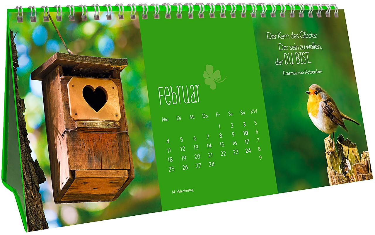 Glücksmomente für jeden Tag 2019: 3-teiliger Tischkalender mit Monatskalendarium