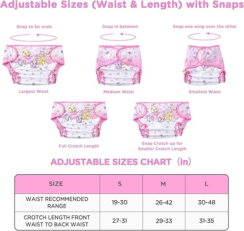 Miniatura 5 de Littleforbig Funda de pañal para adultos, lavable, ajustable, reutilizable, impermeable, para adultos, diseño de Fairy Littles in Dreamland