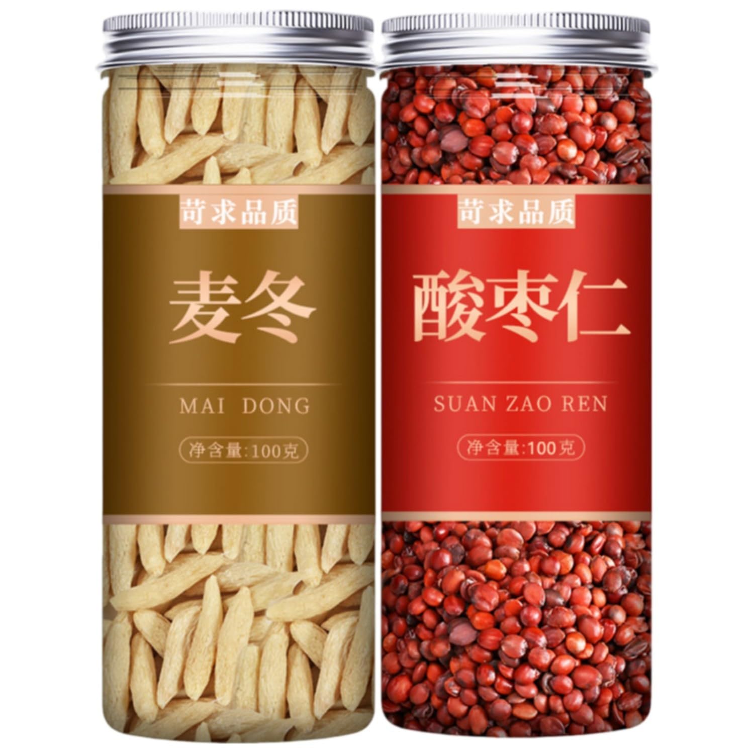 【罐装】麦冬100g 酸枣仁100g Premium Natural china herbal tea Loose Leaf Tea,Chinese Tea, Sulfur Free,Flower tea,dark tea,loose tea Sweet Fresh