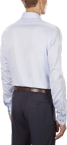 Miniatura 2 de Calvin Klein Camisa de vestir para hombre, ajuste delgado, sin planchado, cuello extendido en espiga