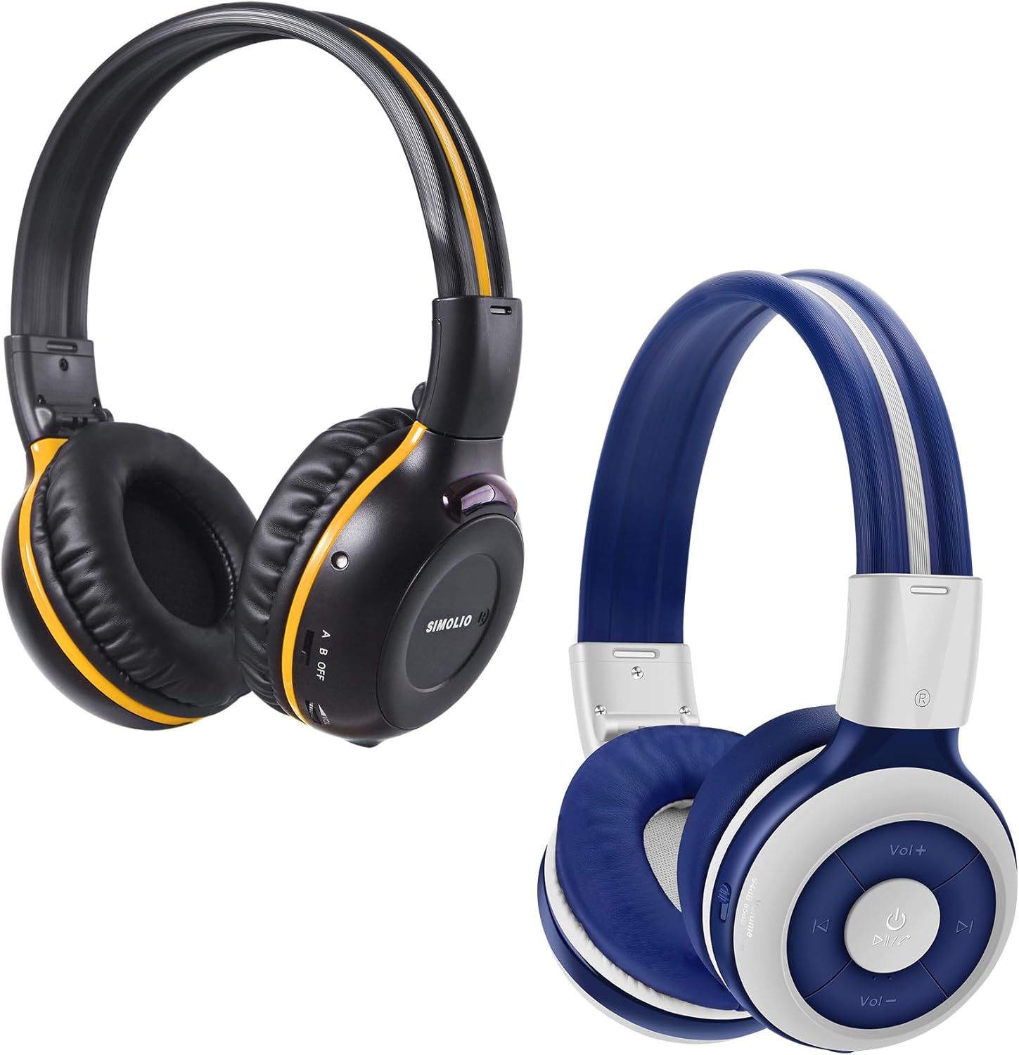 SIMOLIO Wireless IR & Bluetooth Headphones for Car DVD & Kids, Infrared & Bluetooth Compatible with Honda Odyssey & uConnect VES & Dodge Grand Caravan & Chevy Suburban 2006-2022