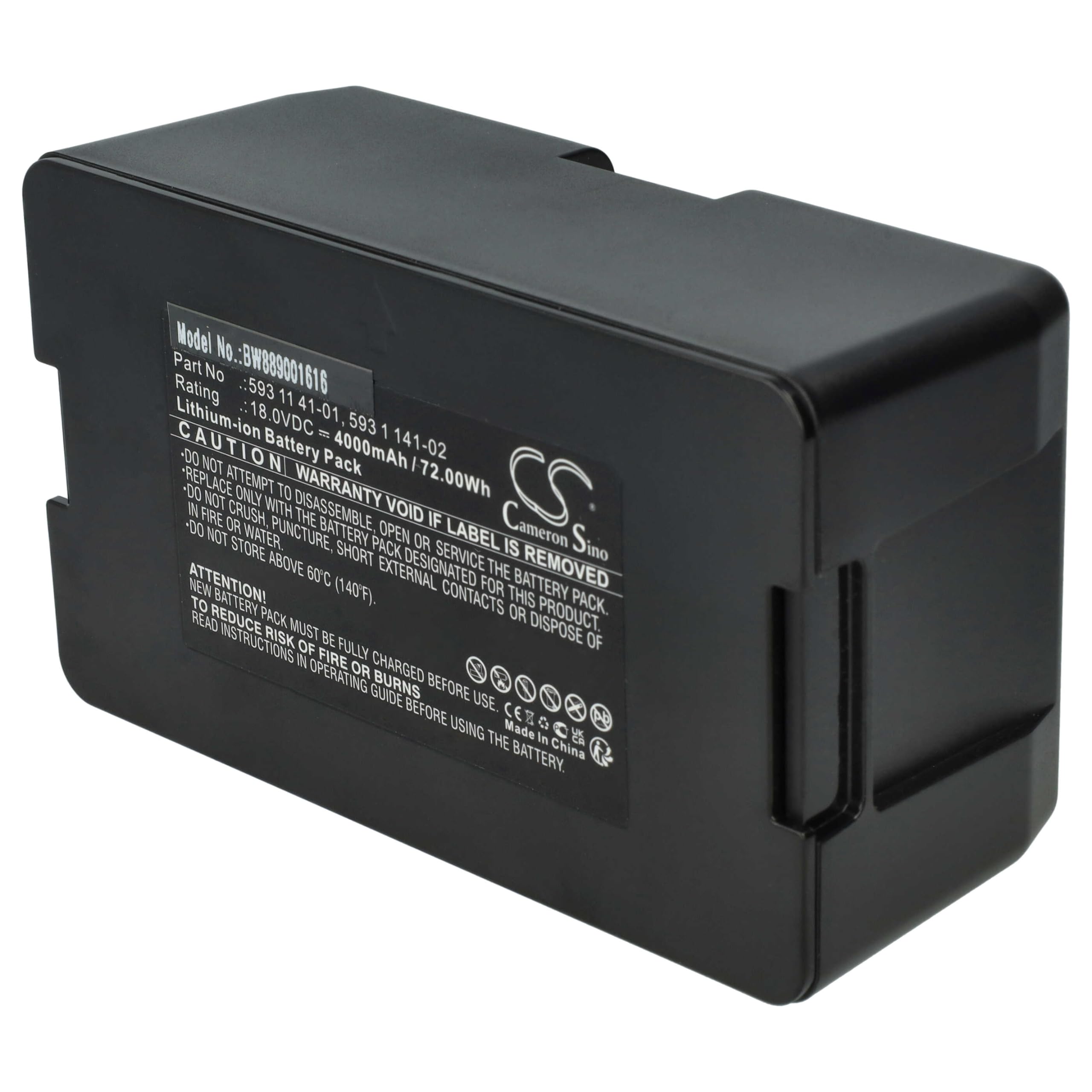 vhbw Batterie Compatible avec Husqvarna Automower 430XH, 430X NERA, 430X (2019), 420 (2020-2022) Robot Tondeuse Tondeuse (4000mAh, 18V, Li-ION)