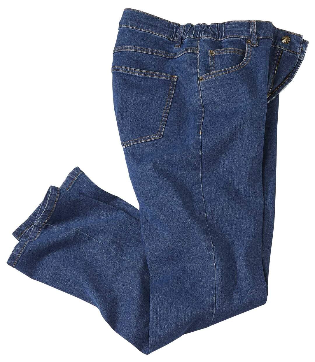 Atlas For Men Men's Ocean Denim Atlas For - Blue Jeans With Semi-Elasticated Waist - W28