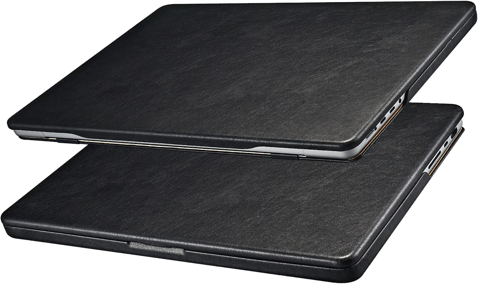 ICARER MacBook Air 15 Case (2023-2025), Premium Leather Case for Model 2025 M4 A3241 2024 M3 A3114, 2023 M2 A2941, with Touch Bar & Touch ID Compatible for Apple MacBook Air 15.3 inch (Black)