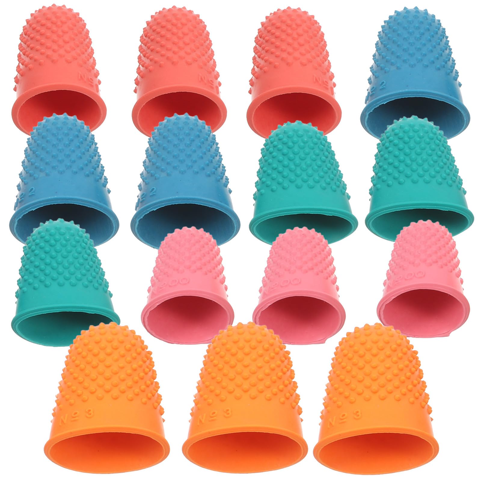 15pcs Reusable Silicone Finger Protectors Rubber Finger Guards Sleeve Tips for Money Counting Writing Sorting Hot Glue and Sports Games Multi-color Cots Pads Set