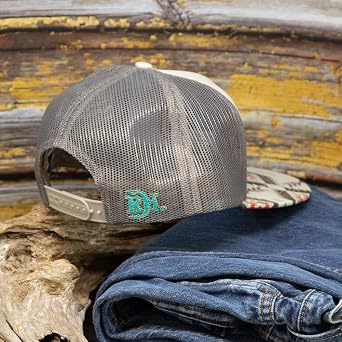 Red Dirt Hat Company Buffalo Patch Adjustable Snapback Hat, Trucker Cap w/Ventilated Mesh Back & Snap Back Closure, Structured Baseball Cap for Men & Women- Big Bison, Cream/Grey, One Size Fits All