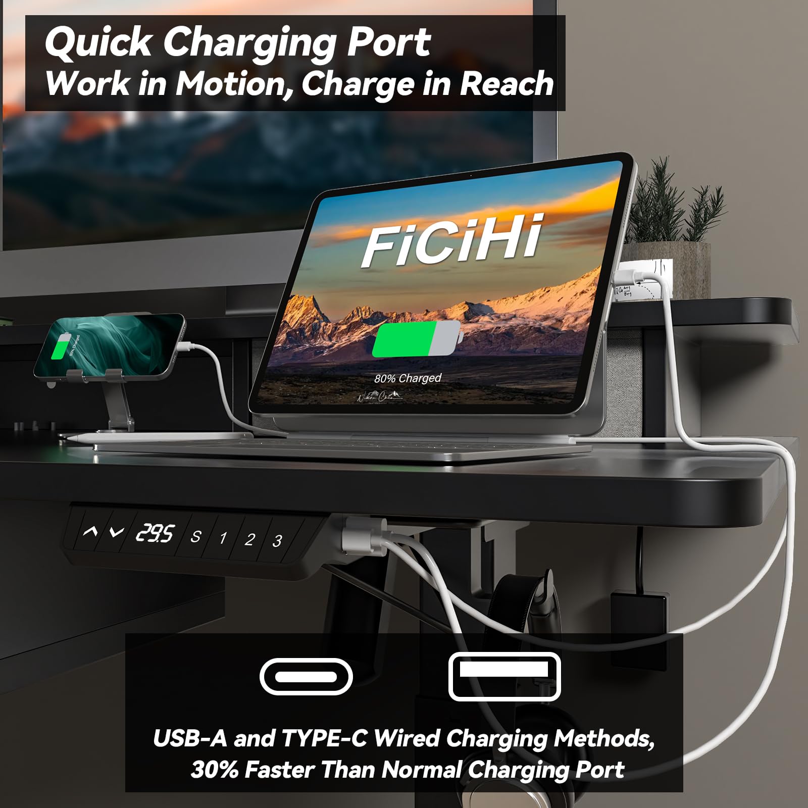 Amazon.com: FiCiHi Adjustable Height Standing Desk with 4 Drawers