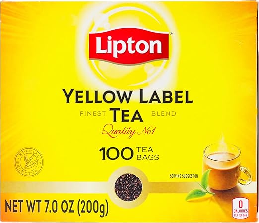 Lipton Té negro Yellow Label, Caja con 100 sobres