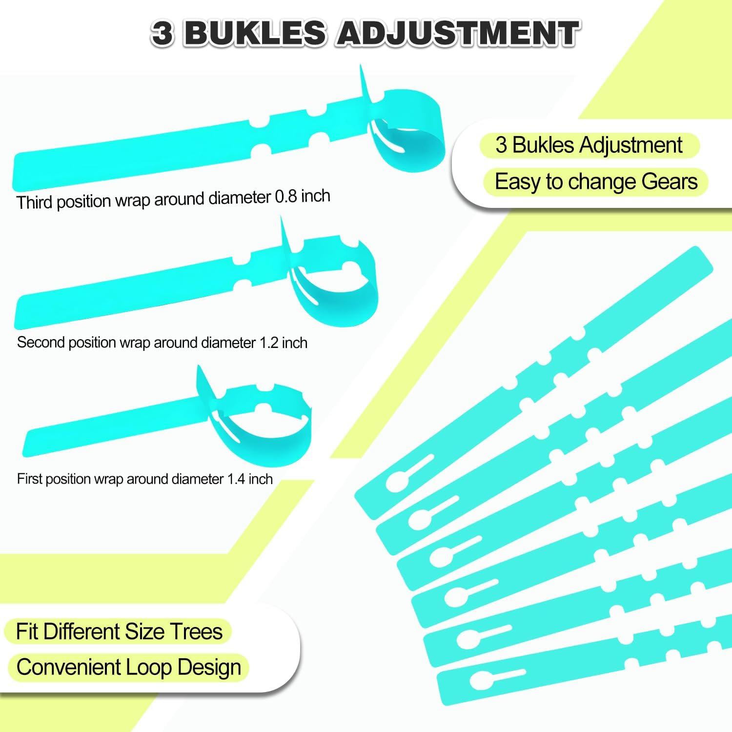 Plant Labels 200Pcs Yuanling Plastic Plant Tree Tags Wrap Around Hanging Tags Nursery Tree Markers Adjustable Garden Labels for Indoor Outdoor Gardening Plants (Teal) - Image 3