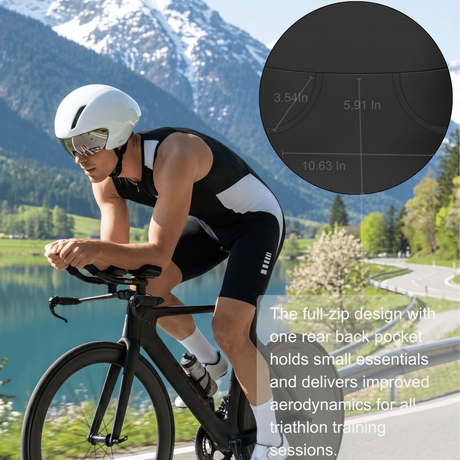 Wulibike Tuta da triathlon da uomo, senza maniche