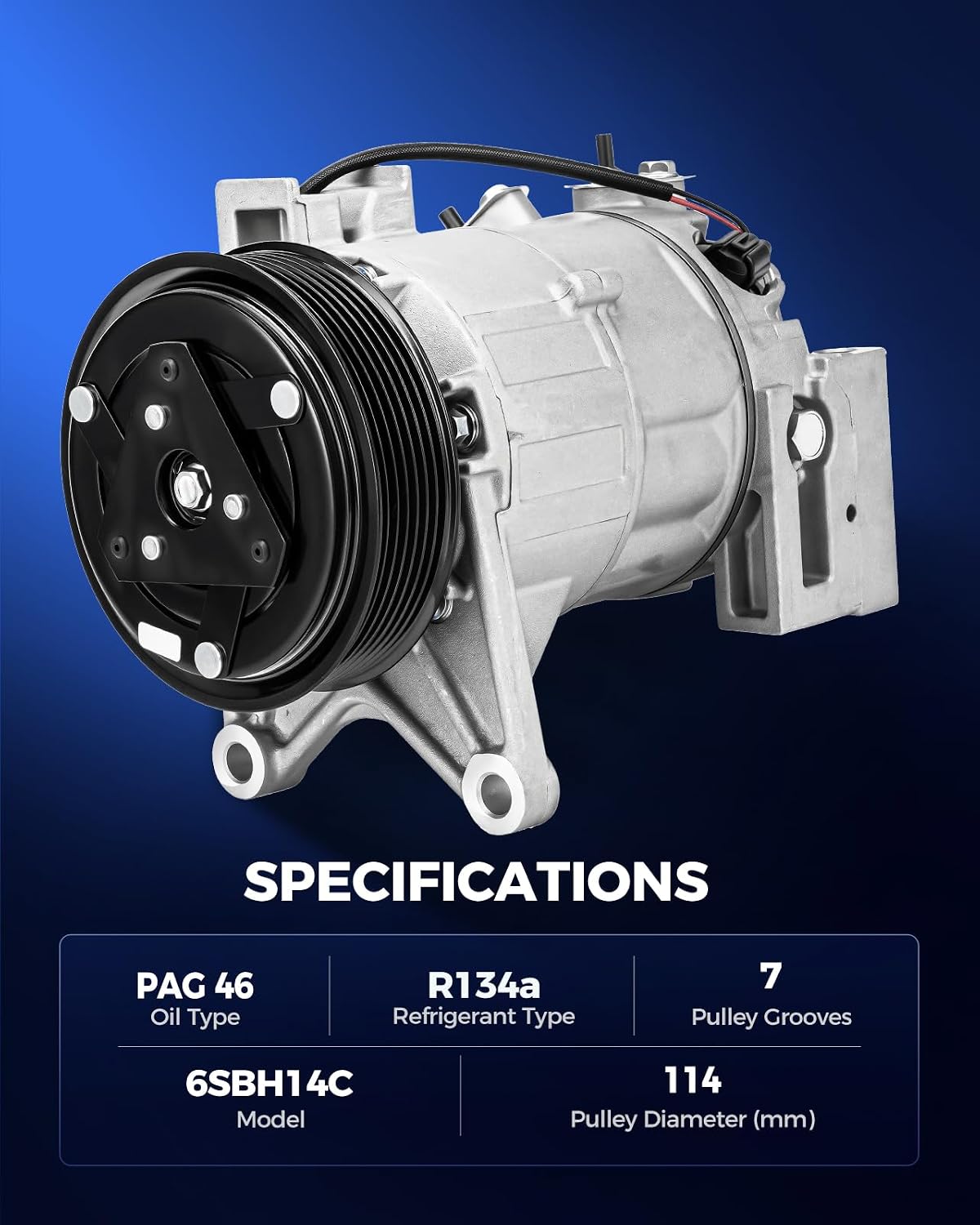 KAX 198667 AC Compressor Fits for Nissan Murano 2015 2017-2024, Maxima 2016 2017 2018 2019 2020 2021 2022 2023, Murano 2016 3.5L, Air Conditioning Compressor with Clutch