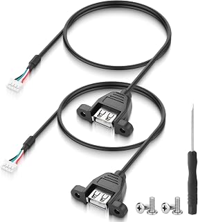 USB A 2.0 to Du-pont 2.0 4-Pin Terminal Extension Cable,26 * 28AWG USB to 2.0mm 4-Pin Motherboard Cable,Supports 480Mbps Transfer & 5V Low Power Cord,for Mice,PC Motherboard-1.64Ft