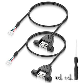 USB A 2.0 to Du-pont 2.0 4-Pin Terminal Extension Cable,26 * 28AWG USB to 2.0mm 4-Pin Motherboard Cable,Supports 480Mbps Transfer & 5V Low Power Cord,for Mice,PC Motherboard-1.64Ft