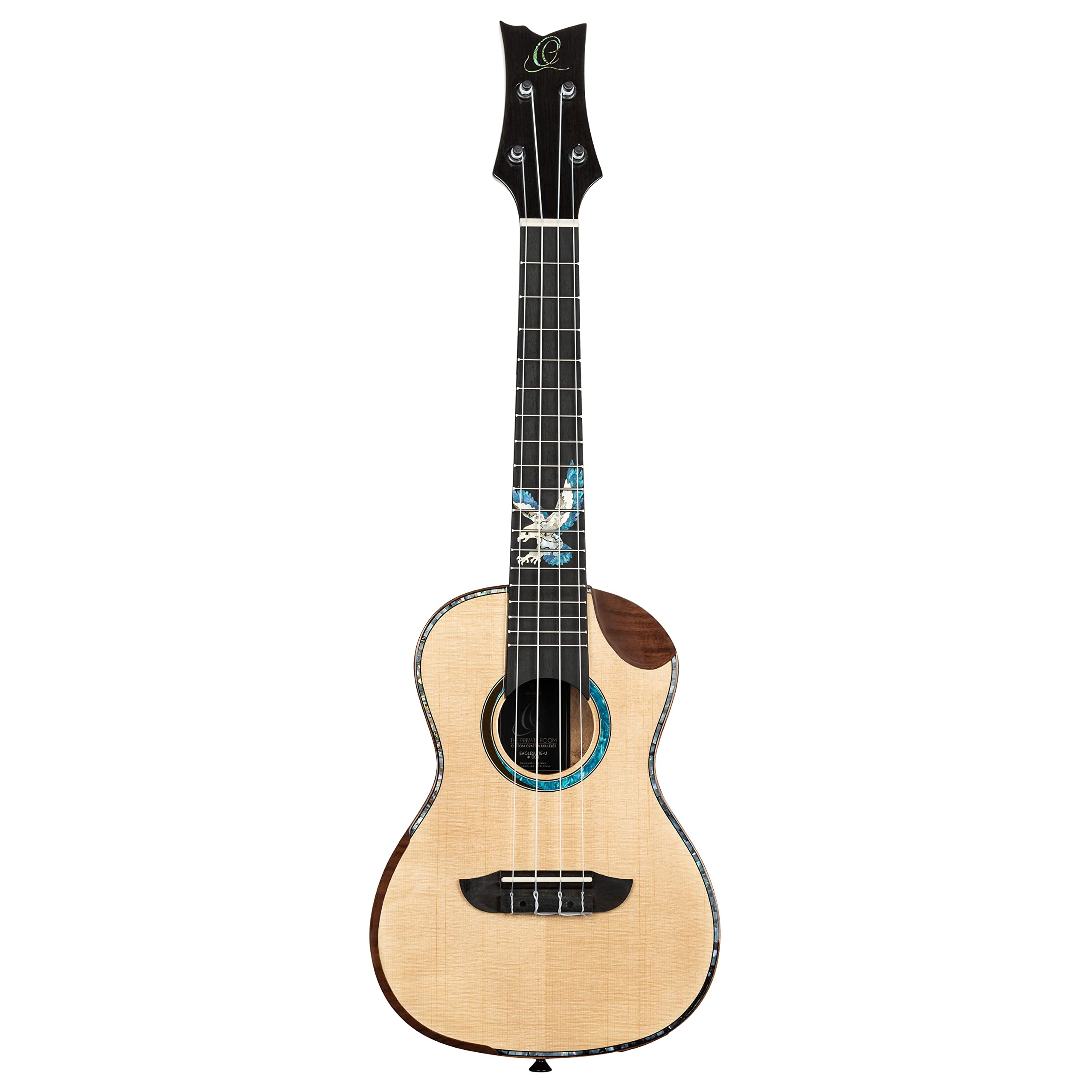 Ortega Guitars Elektro-akustyczne Ukulele Koncertowe – Seria The Private Room – W Zestawie Z Pokrowcem – Świerk/Biały Heban, Wykończenie Naturalne (EAGLESUITE-U)